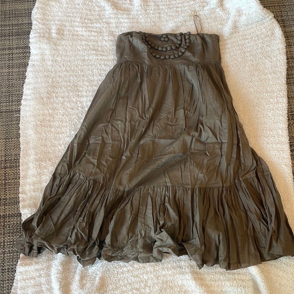 Strapless tiered cotton sundress